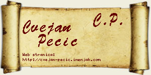Cvejan Pecić vizit kartica